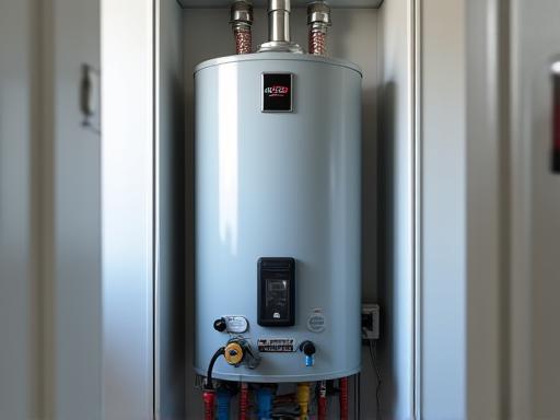 A modern, efficient residential water heater unit.